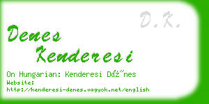 denes kenderesi business card